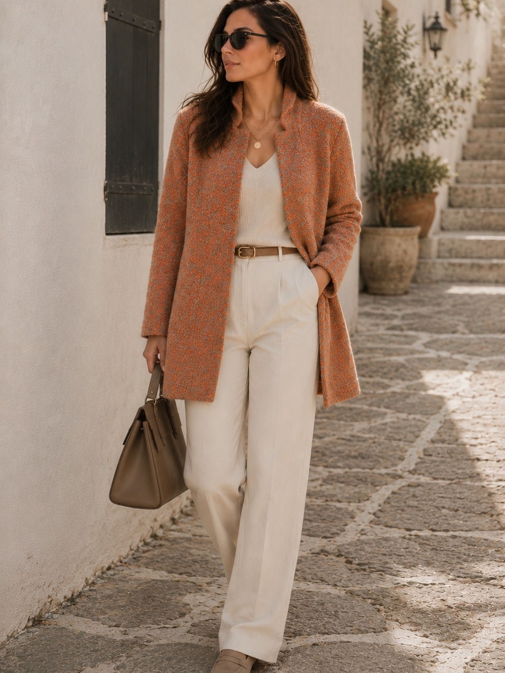 Chiaramente Long Length Wool Open Cardigan Coat Minimalist Italian Chic Layer